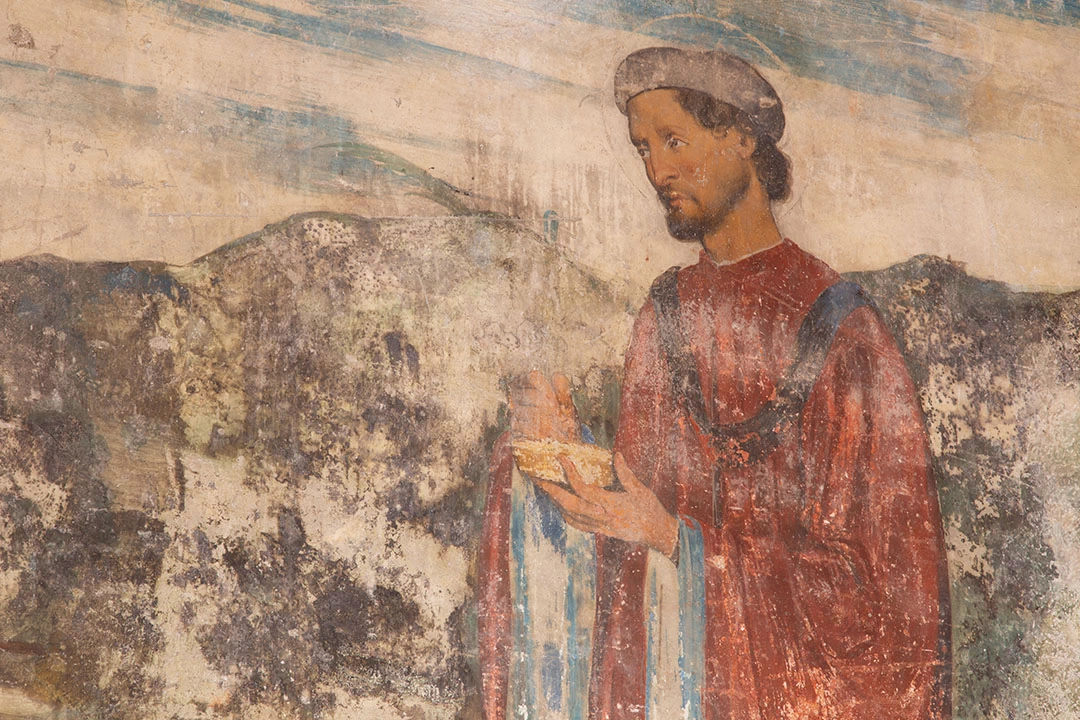 Il Romanino-424-Monte Isola, Oratorio di S. Rocco - dettaglio San Pantaleone